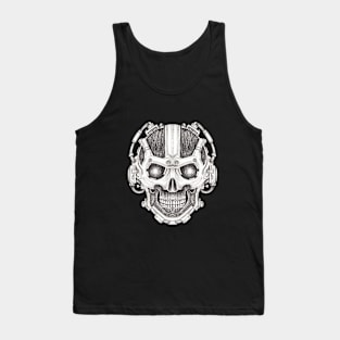 Skull headphones cyberpunk futuristic. Tank Top